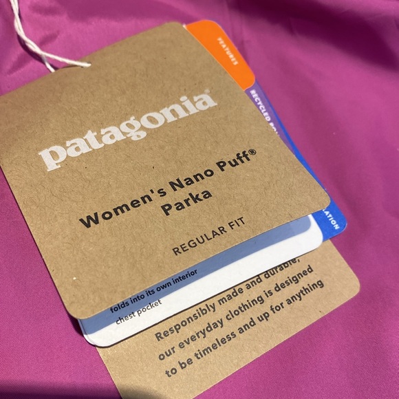 New W’s Patagonia nano puff parka size S Amaranth with tags ⭐️⭐️⭐️⭐️ - Picture 15 of 17